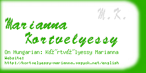 marianna kortvelyessy business card